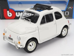 Bburago Fiat 500l Open Roof 1968 1:16 Bílá