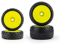Pro-Line kolo 1:24 kobercové, přední Wedge, zadní Prism, disk žlutý Hex 7mm (4): Losi Micro-B