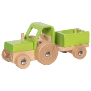 Goki Dřevěný Traktor s přívěsem