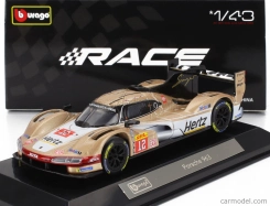 Bburago Porsche 963 9rd 4.6l Turbo V8 Team Hertz Jota N 12 24h Le Mans 2024 Will Stevens - Norman Nato - Callum Ilott 1:43 Bílé Zlato