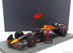 Spark-model Red bull F1  Rb18 Team Oracle Red Bull Racing N 1 Winner Dutch Gp World Champion 2022 - 30th Victory Max Verstappen 1:18 Matná Modrá Žlutá Červená
