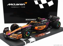 Minichamps Mclaren F1  Mcl36 Team Mclaren N 4 Singapore Gp 2022 Lando Norris 1:18 Oranžová Světle Modrá