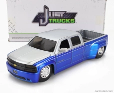 Jada Chevrolet Silverado Pick-up Dually 2007 1:24 Modrá strieborná