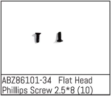 ABZ86101-34 - Flat Head Phillips Screw 2.5*8 - Mini AMT (10)