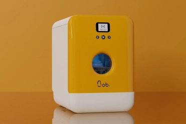 Stolní myčka Bob, přední dvířka, žlutá