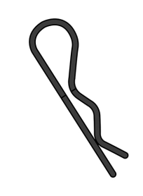 Team Corally - sponky karoserie - 45° ohnuté - malé - černé - 10 ks.