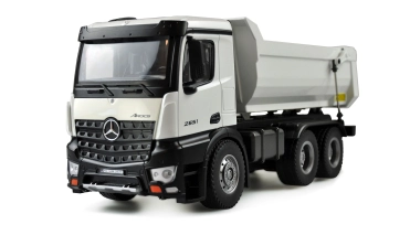 RC celokovový sklápěč Mercedes-Benz Arocs, bílá