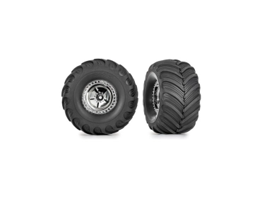 Kolesá Traxxas 1,3", chrómové disky, pneumatiky Terra Groove (2)