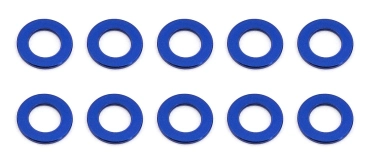 Ballstud podložky, 5.5x0.5mm, modré alu, 10 ks.