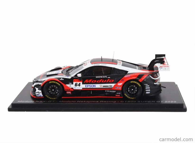 Spark-model Honda Nsx-gt Team Modulo Nakajima Racing N 64 Gt500 Trieda Super Gt 2020 Takuya Izawa - Hiroki Otsu 1:43 Čierna biela červená