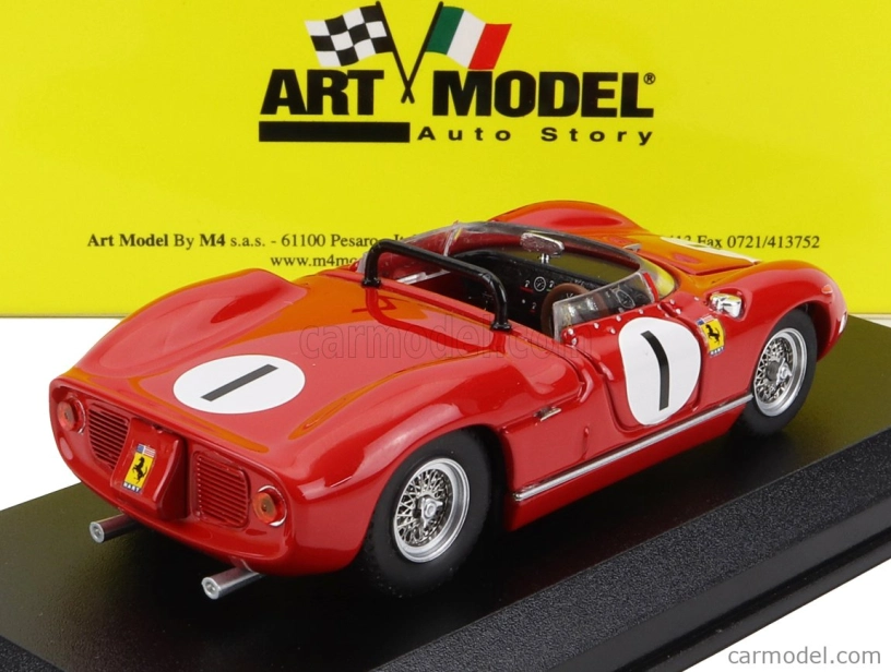 Art-model Ferrari 250p Spider N 1 Bridgehampton 1963 P.rodriguez 1:43 Červená
