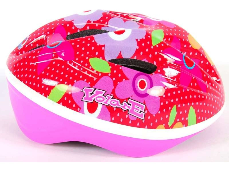 Volare - Dětská přilba Deluxe 51-55cm květiny bílá