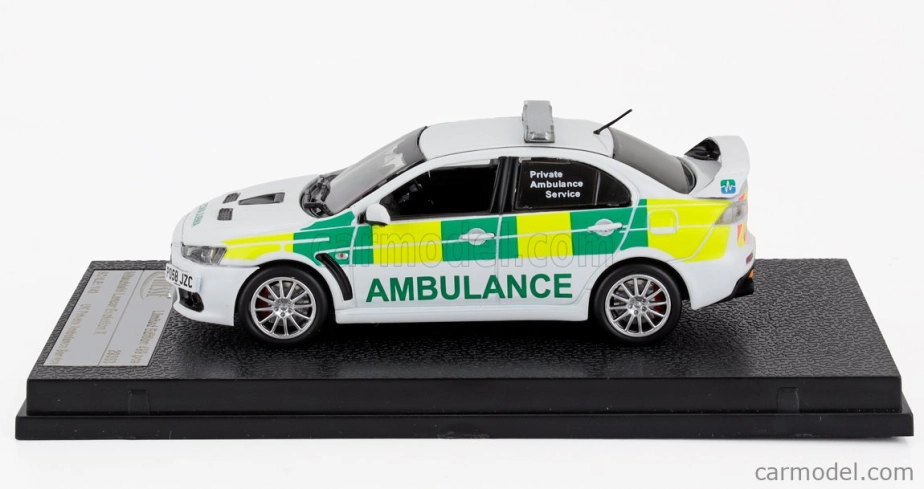 Vitesse Mitsubishi Lancer Evolution X Uk Private Ambulance Service 2008 1:43 Bílá Zelená Žlutá