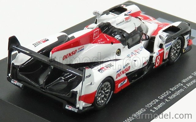 Spark-model Toyota Ts050 Hybrid 2.4l Turbo V6 Team Toyota Gazoo Racing N 8 Winner 24h Le Mans 2018 F.alonso - S.buemi - K.nakajima 1:87 Bílá Červená Černá