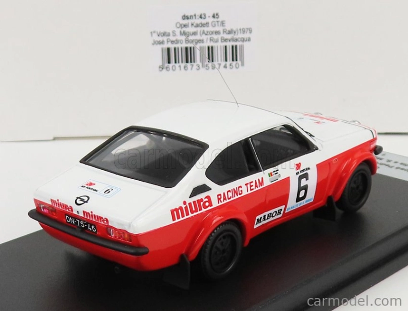 Trofeu Opel Kadett Gt/e N 6 Winner Rally Azores Volta A S.miguel 1979 J.p.borges - R.bevilacqua 1:43 Biela červená