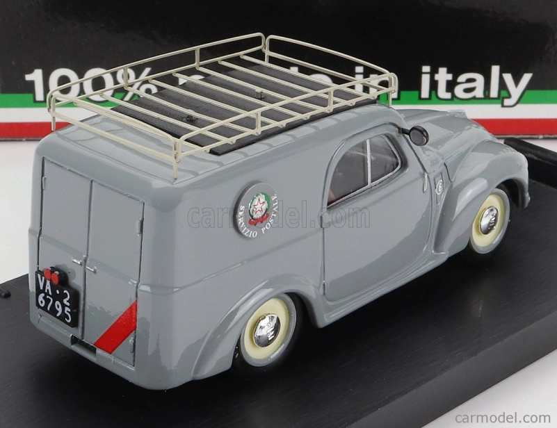 Brumm Fiat 500c Van Poste Italiane Servizio Postale Varese 1950 1:43 Sivá