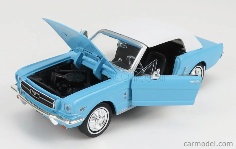 Motor-max Ford usa Mustang Convertible Spider 1967 - 007 James Bond - Thunderball - Operazione Tuono 1:24 Světle Modrá Bílá