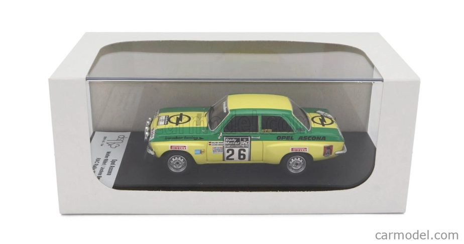 Trofeu Opel Ascona 1.9 Sr (night Version) N 26 Rally Rac Lombard 1973 Walter Rohrl - Jochen Berger 1:43 Zelená Žlutá