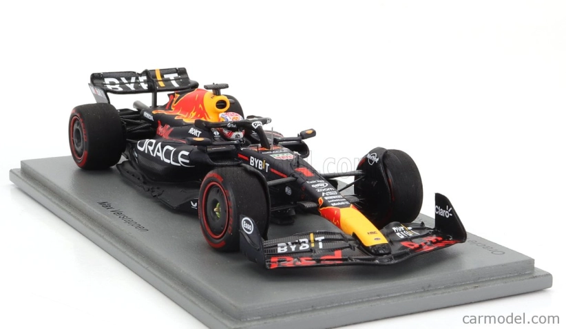 Spark-model Red bull F1 Rb19 Team Oracle Red Bull Racing N 1 Majster sveta (40. víťazstvo v kariére) Víťaz Španielsko Gp 2023 Max Verstappen 1:43 Matt Blue