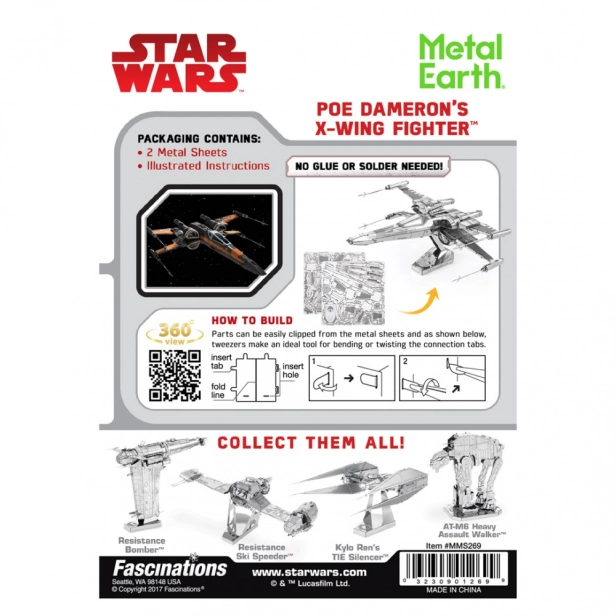 Oceľová stavebnica Star Wars EP 7 PD stíhačka X-Wing