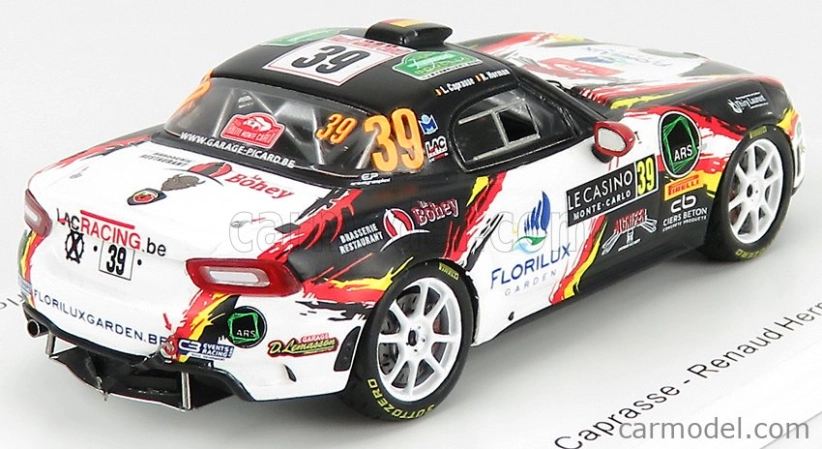 Spark-model Fiat 124 Abarth Rgt Team Lac Racing N 39 Rally Montecarlo 2020 L.caprasse - R.herman 1:43 Černá Bílá Červená