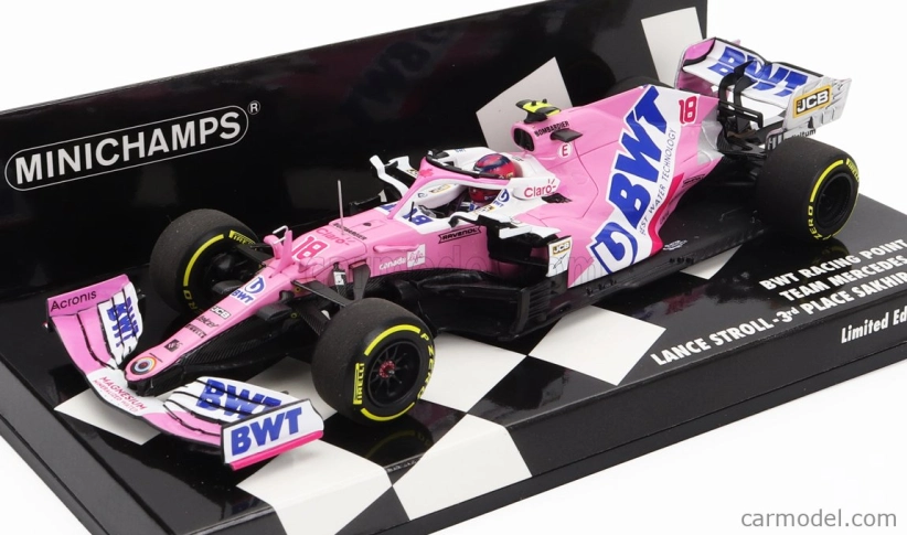 Minichamps Mercedes bwt F1 Rp20 Team Sportpesa Racing Point N 18 3rd Sakhir Gp 2020 L.stroll 1:43 Ružová Matt Blue