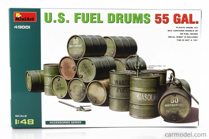 Miniart Príslušenstvo USA Sudy na benzín 55 gal. 1:48 /