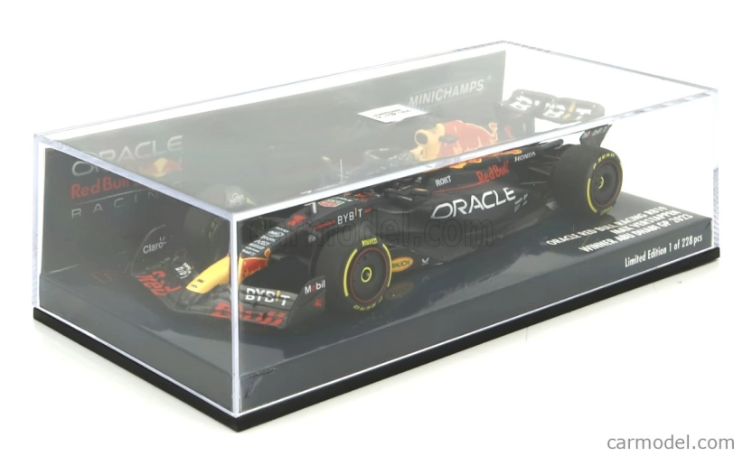 Minichamps Red bull F1 Rb19 Team Oracle Red Bull Racing N 1 Víťaz majstrovstiev sveta Abu Dhabi GP 2023 Max Verstappen 1:43 Matt Blue