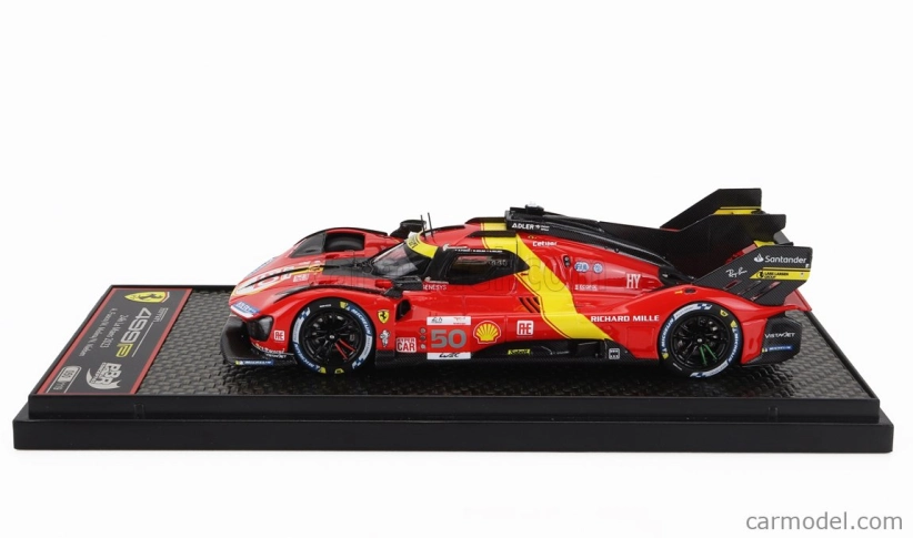 Bbr-models Ferrari 499p 3.0l Turbo V6 Team Ferrari Af Corse N 50 5. 24h Le Mans (pole position) 2023 Antonio Fuoco - Miguel Molina - Nicklas Nielsen 1:43 Červená Žltá Čierna