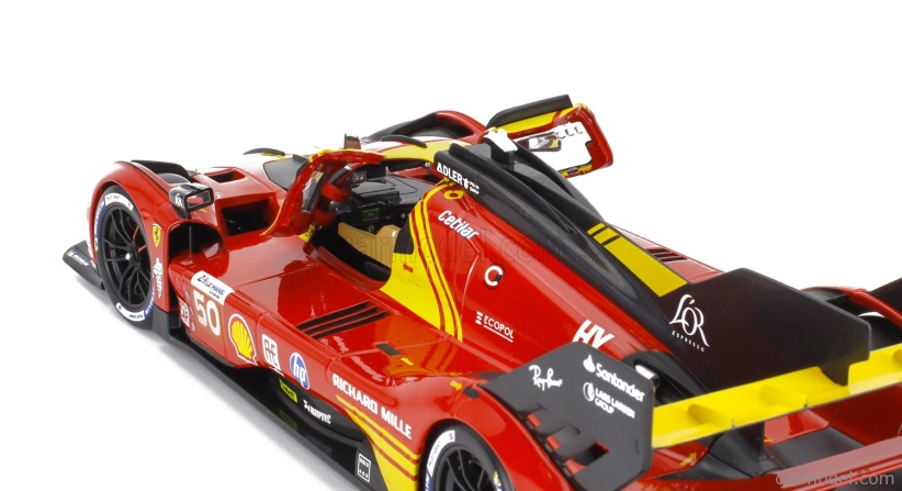 Bburago Ferrari 499p 3.0l Turbo V6 Team Ferrari Af Corse N 50 Winner 24h Le Mans 2024 Antonio Fuoco – Miguel Molina – Nicklas Nielsen 1:18 Red