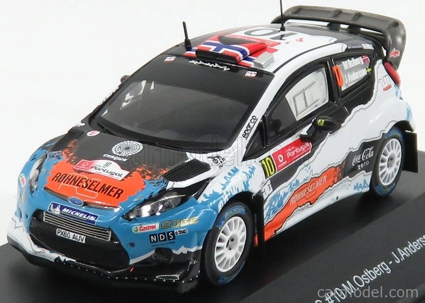 Minipartes Ford england Fiesta Rs Wrc N 10 Rally Portugal 2012 M.ostberg - J.andersson 1:43 Matná čierna biela svetlo modrá oranžová