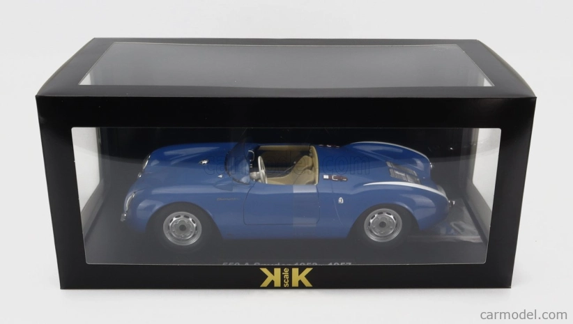 Porsche 550a Spider 1956 v mierke 1:12 modrá