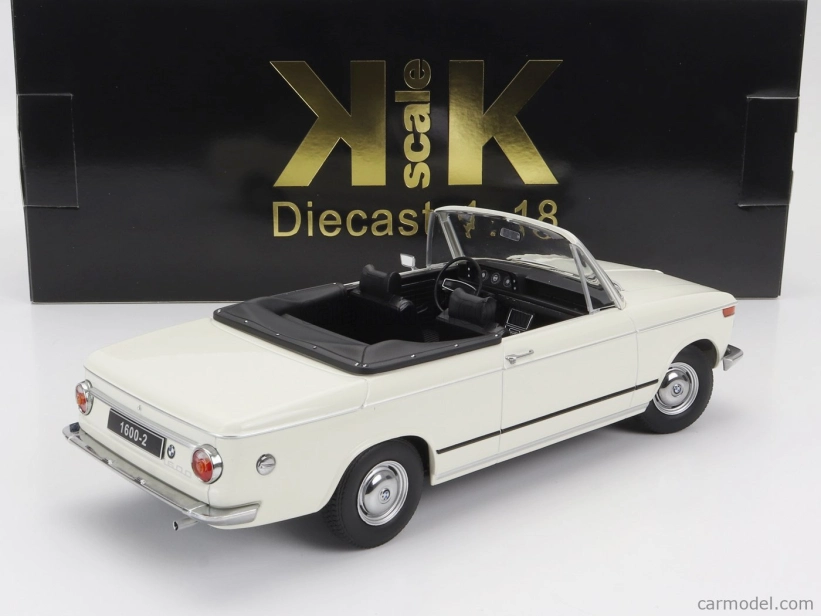 BMW 1600-2 Cabriolet 1968 v mierke kk - s odnímateľnou mäkkou strechou 1:18 biela