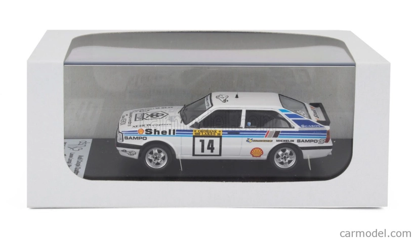 Trofeu Audi Quattro Coupe N 14 Rally 1000 Lakes 1986 Lasse Lampi - Pentti Kuukkala 1:43 Bílá Světle Modrá