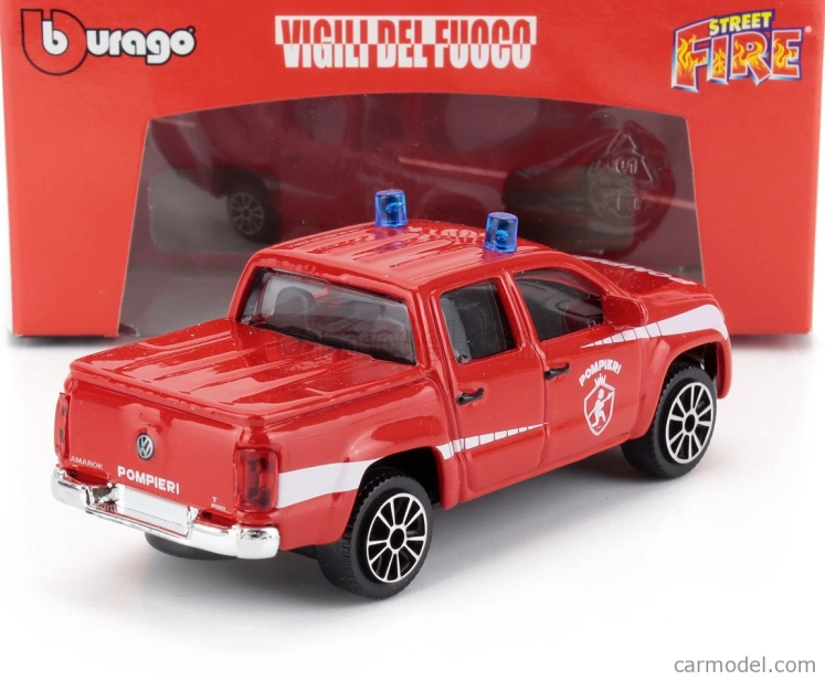 Bburago Volkswagen Amarok Pick-up Vigili Del Fuoco 2019 1:43 červeno-biela