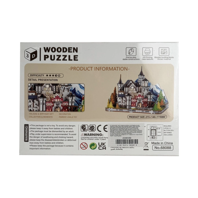 2Kids Toys 3D dřevěná skládačka Miniaturní scéna Zámek Neuschwanstein