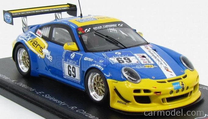 Spark-model Porsche 911 997-2 Gt3 Cup Team Click Vers.de N 69 24h Nurburgring 2015 W.destree - K.jodexnis - E.salewsky - R.chrzanowski 1:43 Bluette Yellow