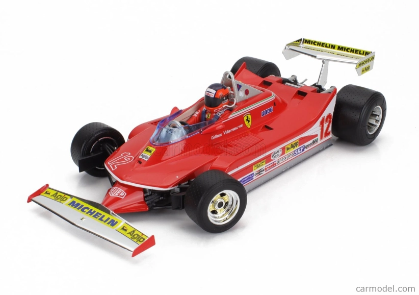 Bburago Ferrari F1  312t4 N 12 Winner South Africa Gp Kyalami (with Pilot) 1979 Gilles Villeneuve 1:18 Red