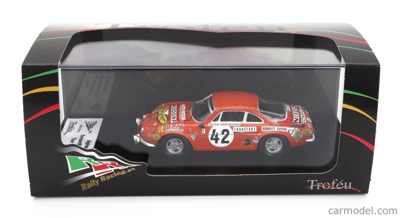 Trofeu Renault A110 Alpine (nočná verzia) N 42 Rally Tour De La Reunion 1979 Bernard Beguin - Philippe Ozoux 1:43 Orange
