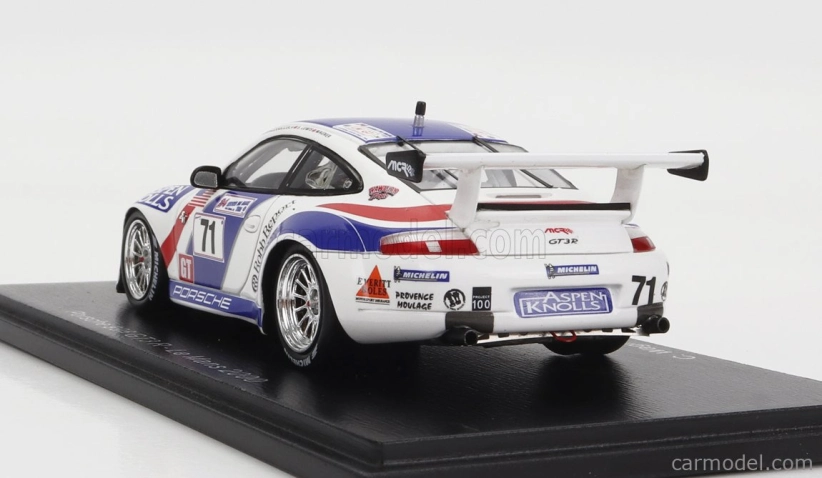 Spark-model Porsche 911 996 Gt3 R 3.6l Team Colucci Racing N 71 24h Le Mans 2000 C.wagner - S.lewis - B.mazzuoccola 1:43 Bílá 2 Tóny Modrá