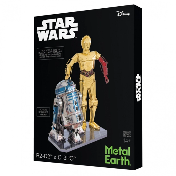 Oceľová stavebnica Star Wars C-3PO + R2-D2 box verzia