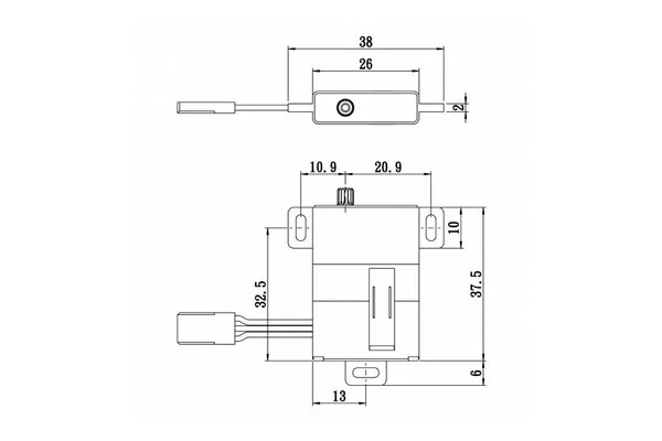 SG-0212MG 8mm digitálne servo HiVolt (5kg-0,10s/60°)