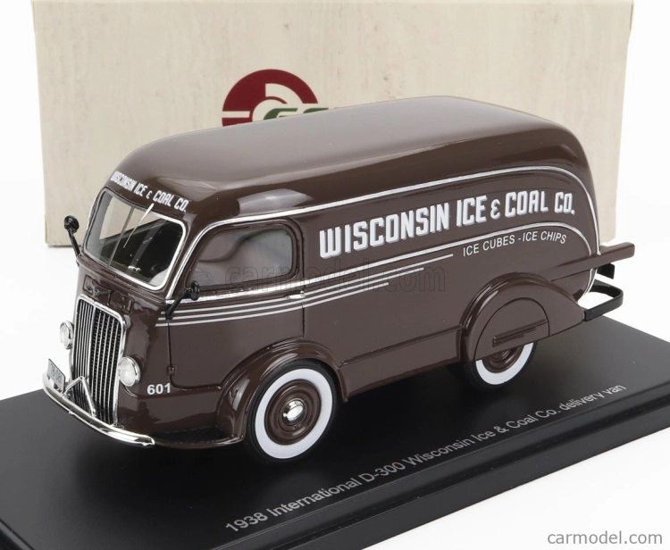 Esval model International D-300 N 601 Van Wisconsin Ice & Coal Co. 1938 - kocky ľadu - ľadová drť 1:43 Hnedá