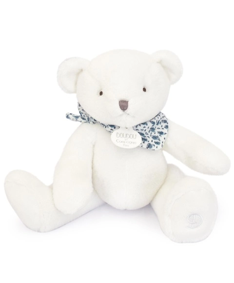 Doudou Plyšový medvídek bílý 25 cm
