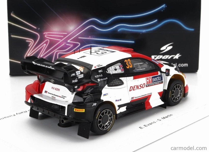 Spark-model Toyota Yaris Gr Hybrid Rally1 Team Toyota Gazoo Racing Wrt N 33 Winner Rally Finland 2023 Elfyn Evans - Scott Martin 1:43 Bílá Červená Černá