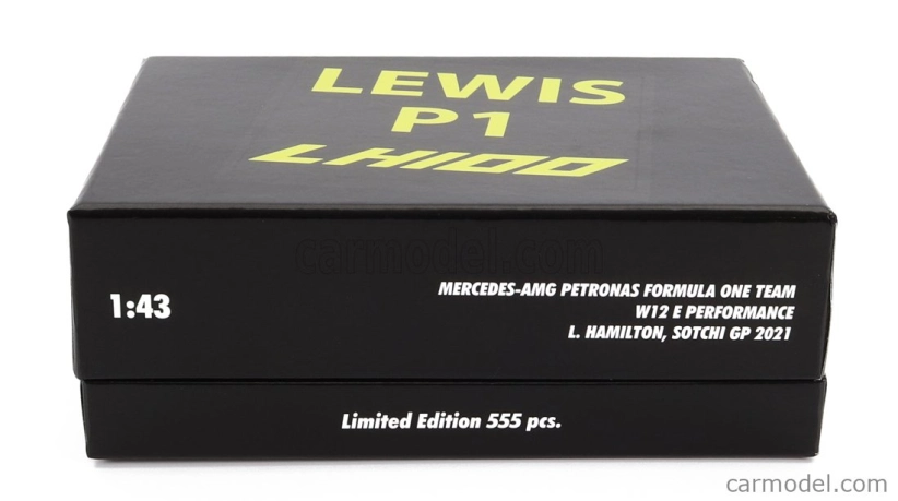 Minichamps Mercedes gp F1 W12 Mercedes M12 Eq Power+ Team Amg Petronas Motorsport Formula One N 44 Winner Sotchi Russian Gp 2021 Lewis Hamilton - 100. víťazstvo F1 1:43 Black Green