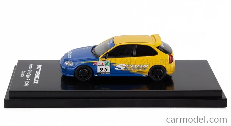 Motorhelix Honda Civic Ek9 Type R Spoon N 95 Racing 1999 1:64 Modrá Žlutá