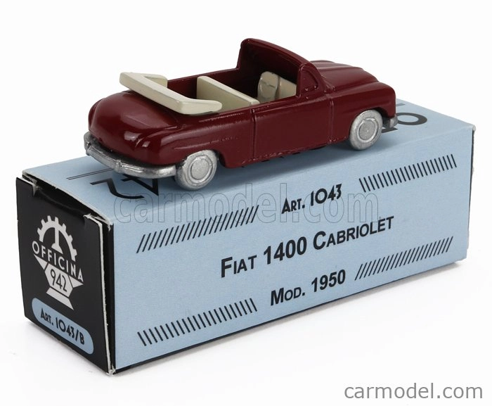 Officina-942 Fiat 1400 Cabriolet Open 1950 1:76 Bordeaux