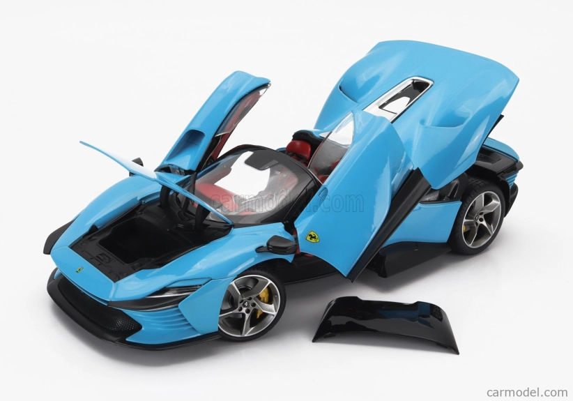 Bburago Ferrari Daytona Sp3 Closed Roof 2022 - Con Vetrina - With Showcase - Exclusive Carmodel 1:18 Střední Modrá