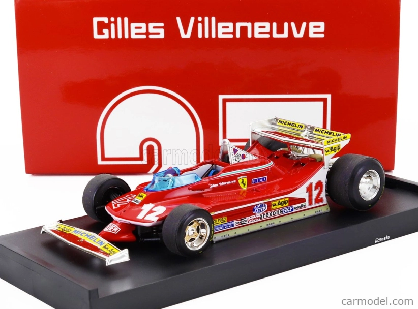 Brumm Ferrari F1 312t4 N 12 Monaco Gp 1979 Gilles Villeneuve 1:43 červená